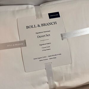 Boll and Branch King/Cal King Duvet Set. New in original box, never opened.
